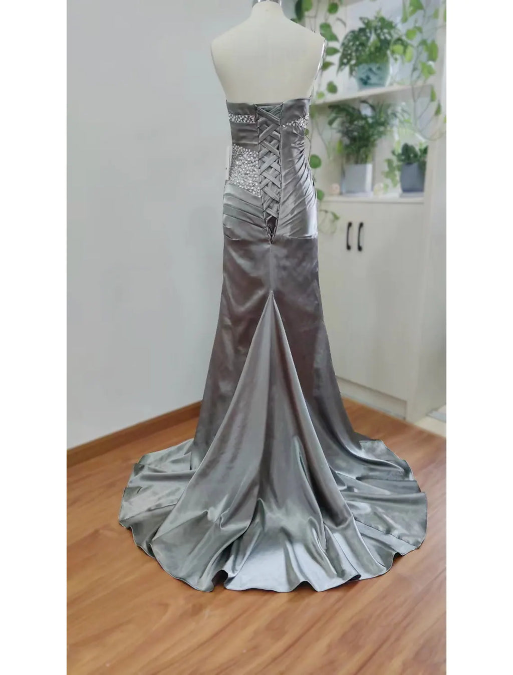 Sparkle Shine Wedding Guest Formal Evening Dress Strapless Sleeveless with Crystals