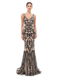 Evening Gown Celebrity Style Dress Prom Sleeveless V Neck
