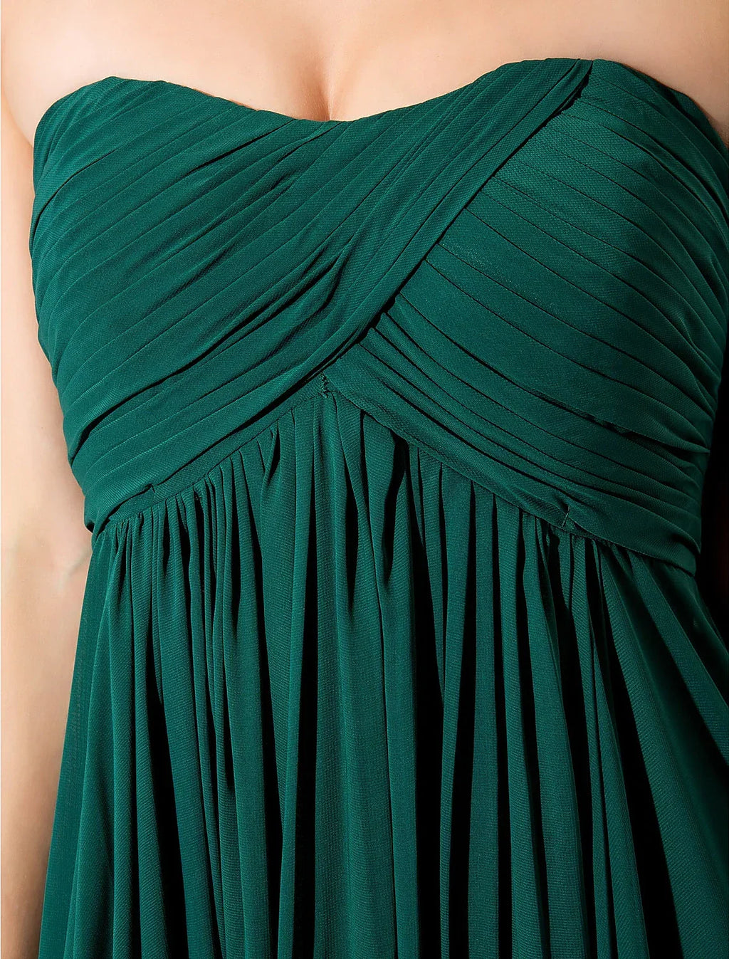 Minimalist Dress Wedding Sleeveless Strapless with Pleats Ruched