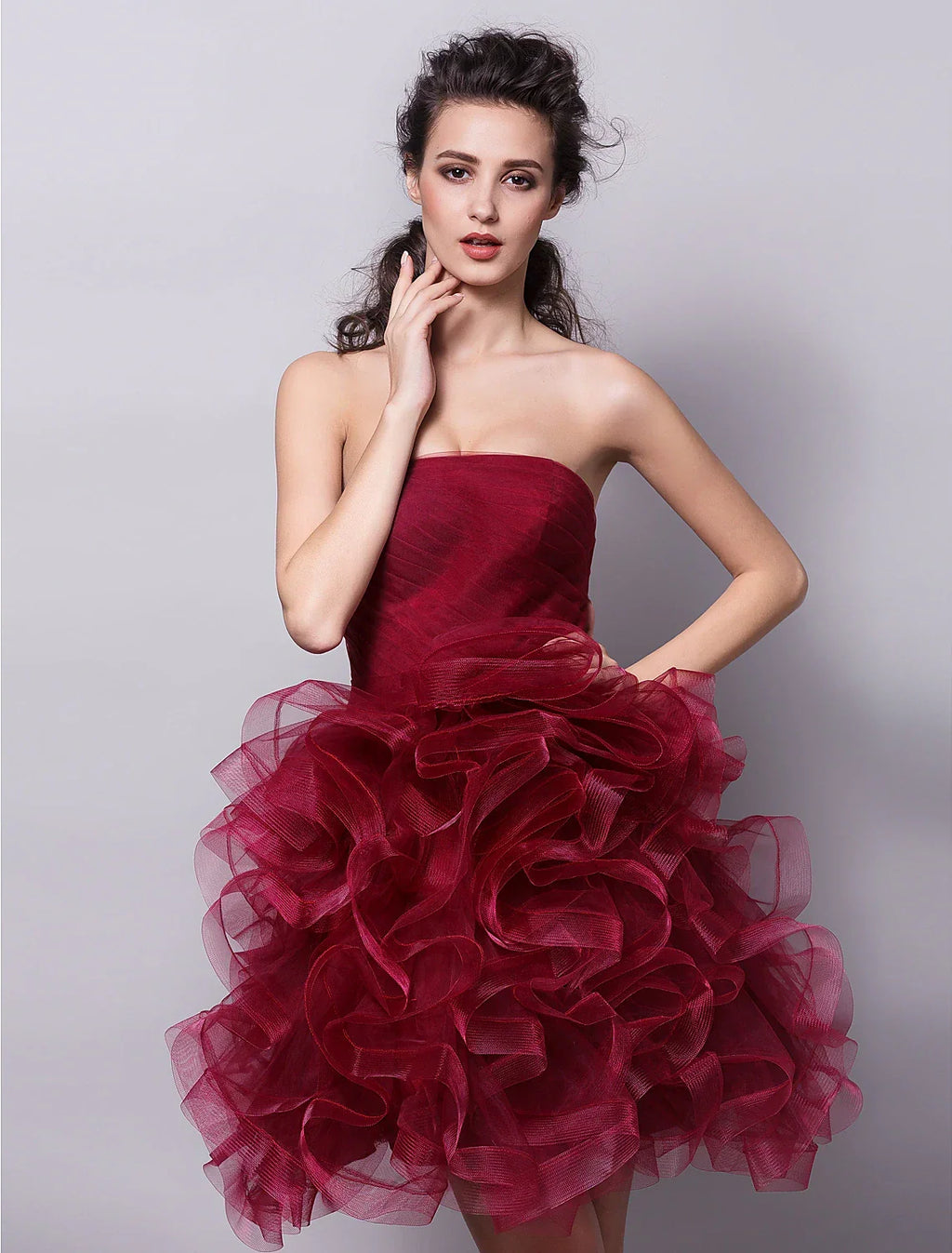 Ball Gown Hot Homecoming Cocktail Party Valentine's Day Dress Strapless Sleeveless Short / Mini with Ruched