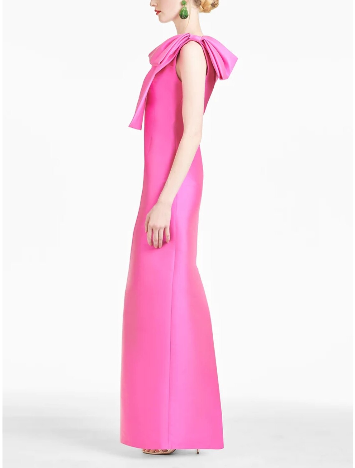 Sheath / Column Evening Gown Elegant Dress Formal Ankle Length Sleeveless One Shoulder with Bow(s) Slit