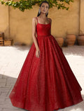 Ball Gown Quinceanera Dresses Sparkle & Shine Dress Sweet 16 Birthday Floor Length Sleeveless Spaghetti Strap with Glitter Criss Cross Pleats
