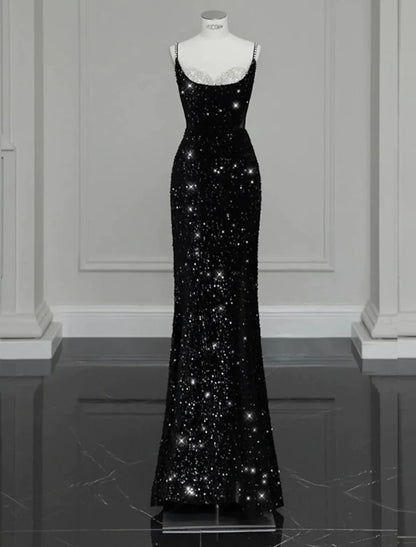 Elegant Red A-Line Classic-Neck Sleeveless Classic-Back Floor-Length Prom Dress