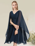 Cocktail Dresses Party Dress Wedding Knee Length Short Sleeve V Neck