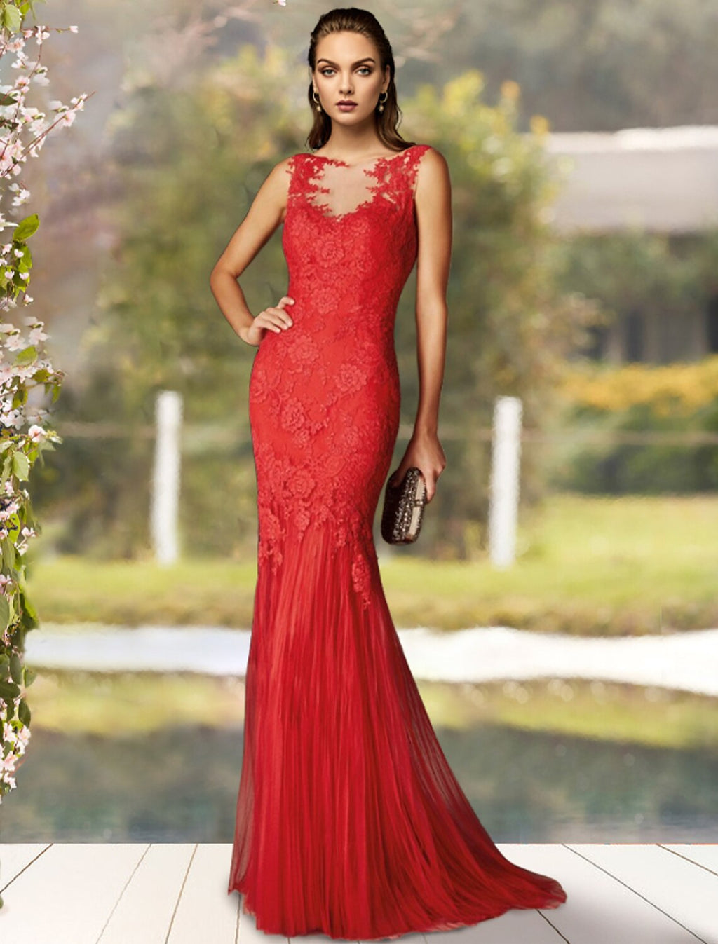 Mother of the Bride Dress Luxurious Elegant Sleeveless with Pleats Appliques