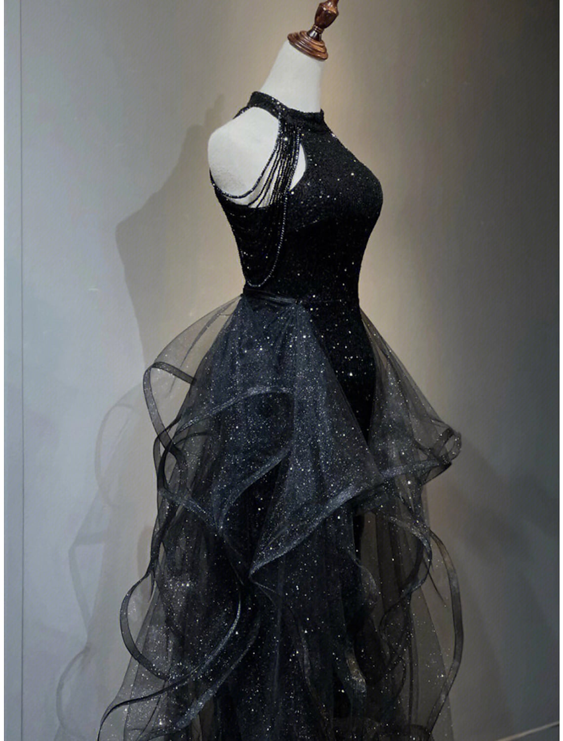 Sparkle Shine Dress Wedding Party Sleeveless with Crystals Ruffles