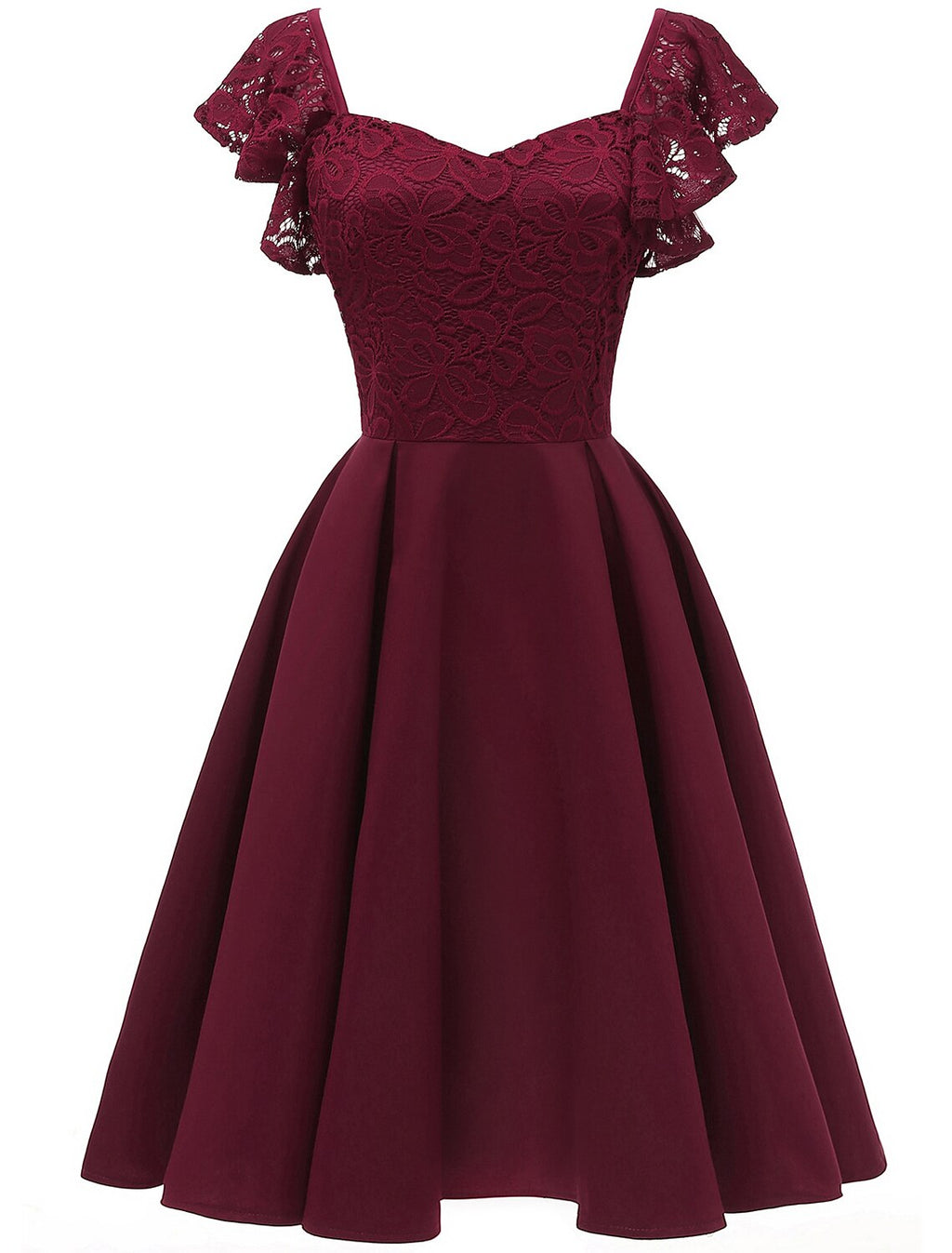 Cocktail Dresses Vintage Dress Party Wear Wedding Guest Knee Length Short Sleeve V Neck Spandex