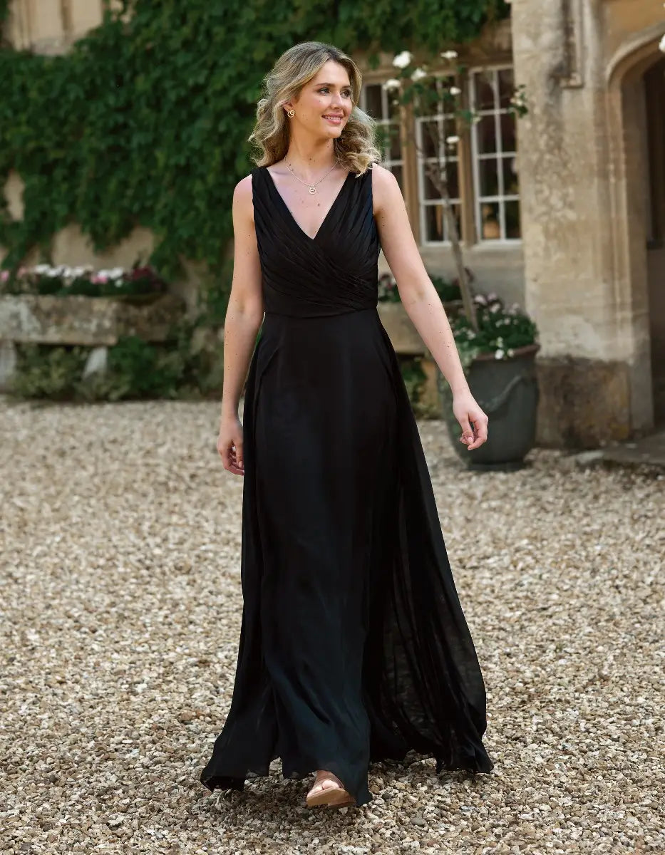 a gorgeous pleated bodice with an unexpected romantic cowl back