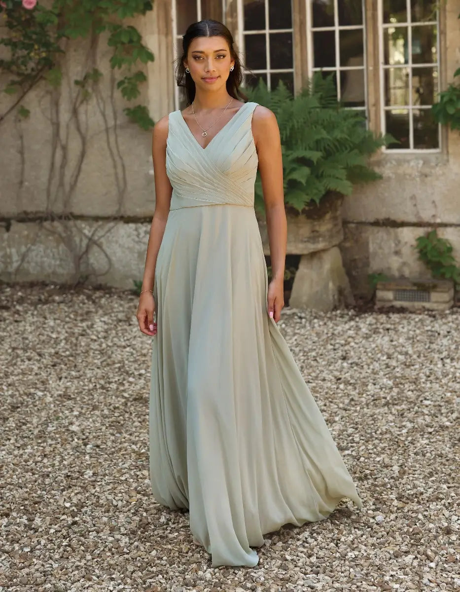 a gorgeous pleated bodice with an unexpected romantic cowl back