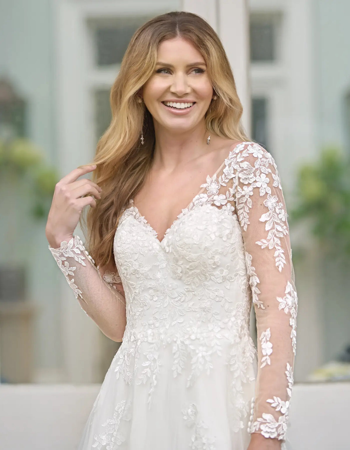 a strapless a-line with floral