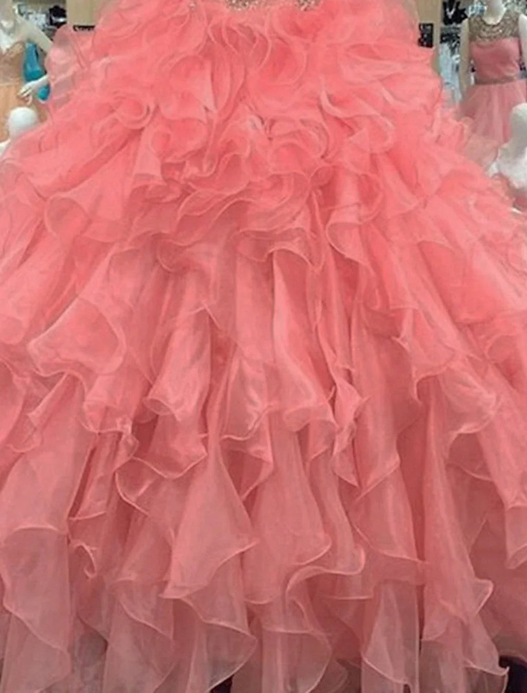 Ball Gown Quinceanera Dresses Sparkle & Shine Dress Wedding Prom Floor Length Sleeveless Strapless
