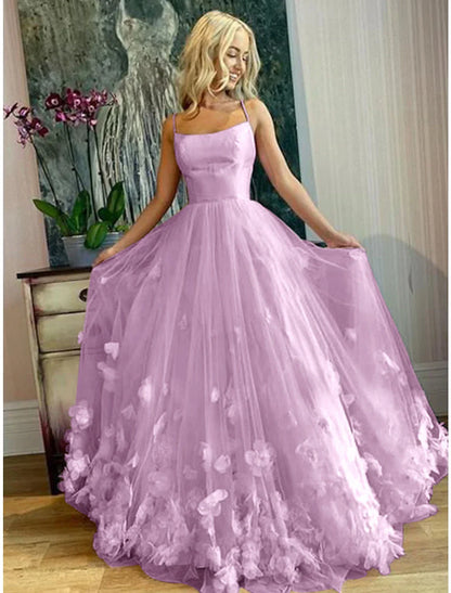 Elegant Red A-Line Classic-Neck Sleeveless Classic-Back Floor-Length Prom Dress