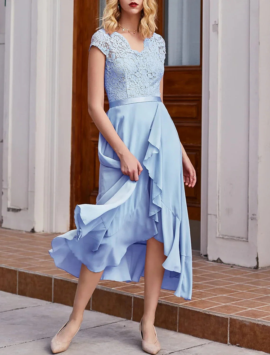 Black Cocktail Dresses Little Dress Dress Wedding Guest Cocktail Party Asymmetrical Short Sleeve One Shoulder with Pleats