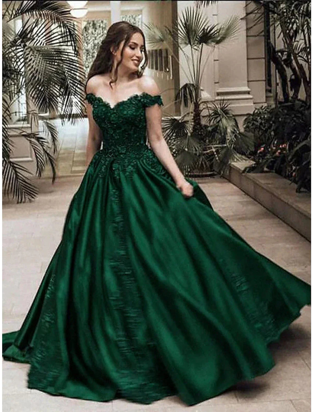 Ball Gown Luxurious Sparkle Quinceanera Prom Dress Off Shoulder Sleeveless Floor Length with Appliques