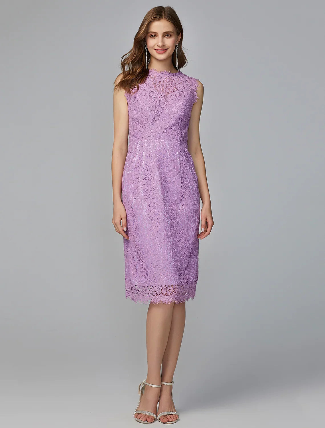 Bridesmaid Dress Sleeveless Elegant Knee Length