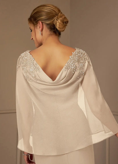 Stylish Refined Beautiful Elegant Satin Sheath Knee-Length Mother of the Bride Dress