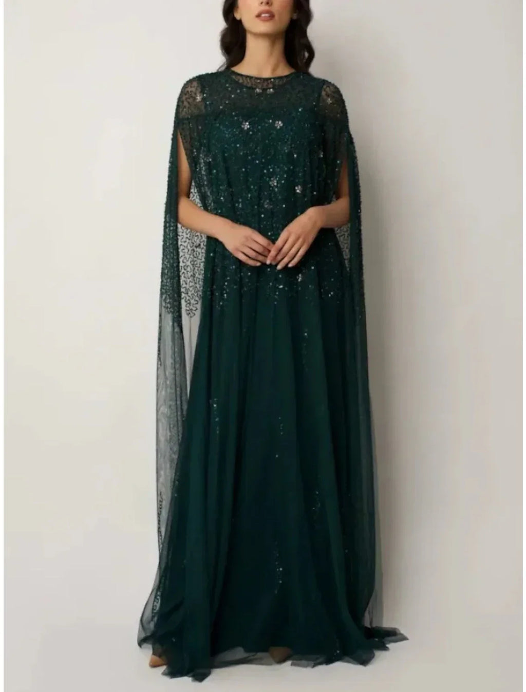 Sheath / Column Mother of the Bride Dress Wedding Guest Elegant Jewel Neck Sweep / Brush Train Short Sleeve with Ruching Solid Color