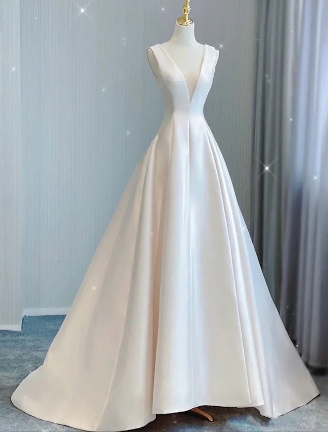 Casual Wedding Dresses Sleeveless V Neck With Bow(s) Pleats