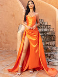 Evening Gown Celebrity Style Dress Formal Sweep / Brush Train Sleeveless V Neck with Crystals