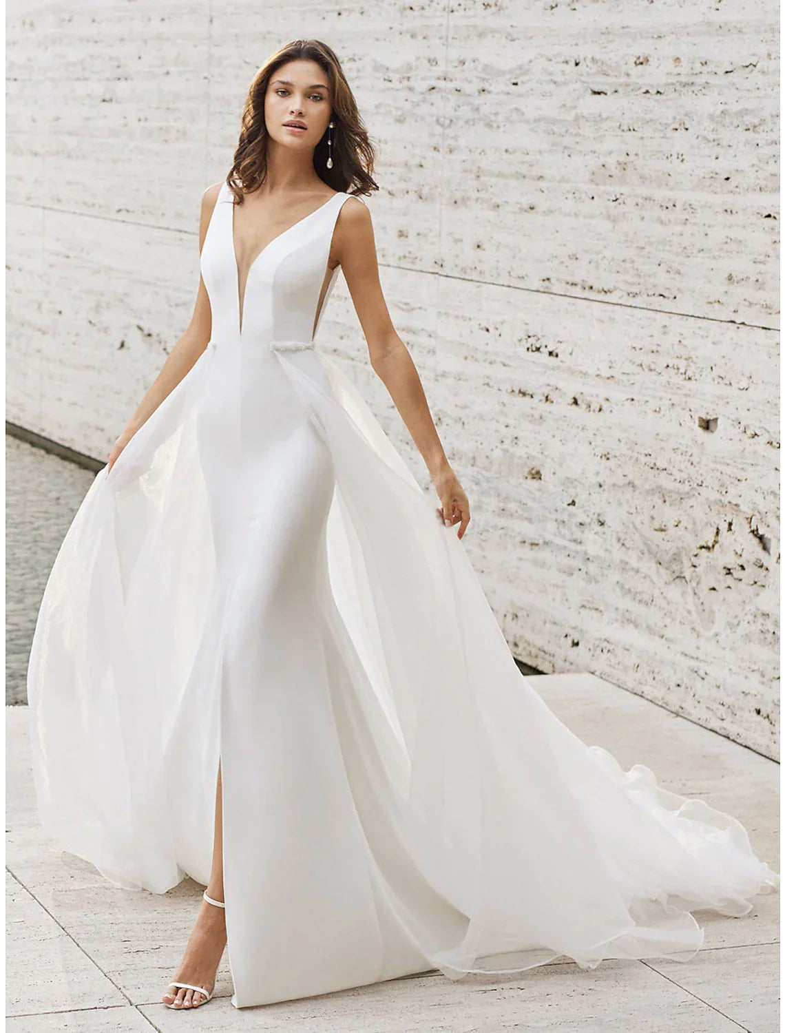 Beach Open Back Dresses Two Piece Sleeveless V Neck With Pattern