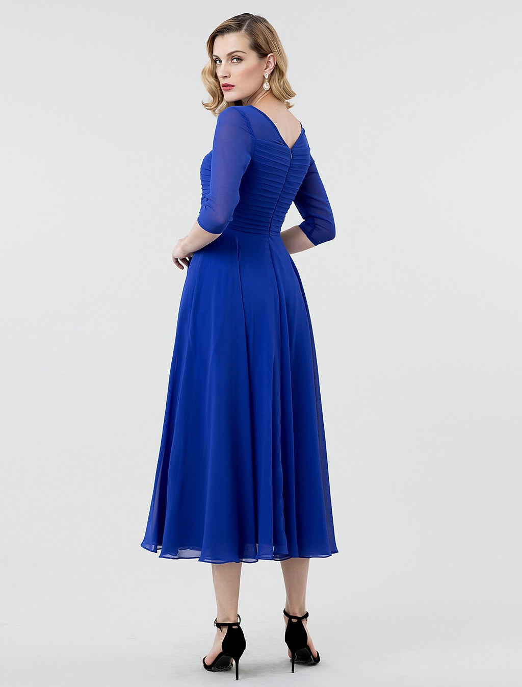 Evening Party Dress Boat Neck Length Sleeve Length Ruched Crystal Brooch