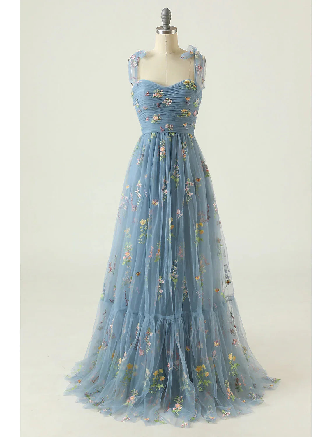 Floral Dress Formal Floor Length Sleeveless Sweetheart Backless with Pleats