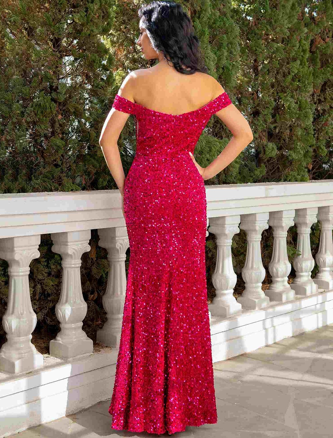 Mermaid / Trumpet Prom Dresses Sexy Dress Wedding Guest Floor Length Short Sleeve Off Shoulder with Ruched Slit