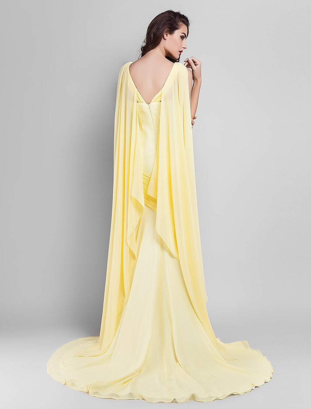 Wedding Sleeveless Neck V Back Criss Cross Side Draping