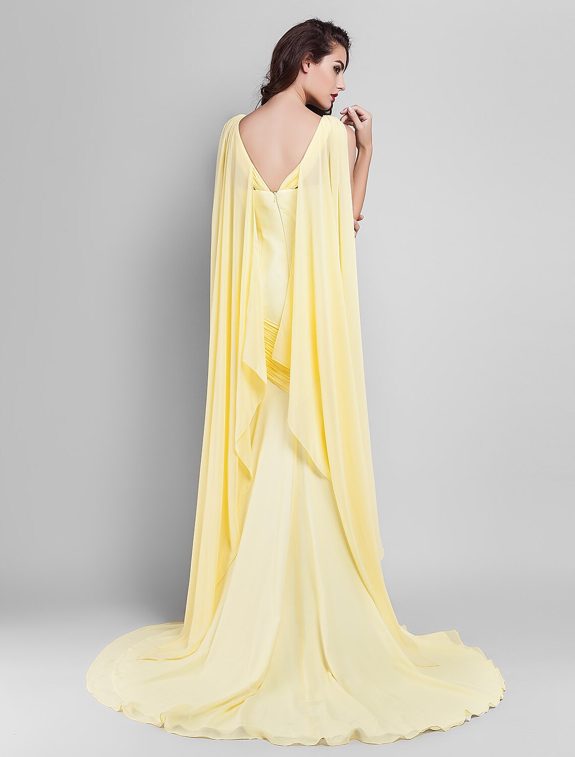 Wedding Sleeveless Neck V Back Criss Cross Side Draping