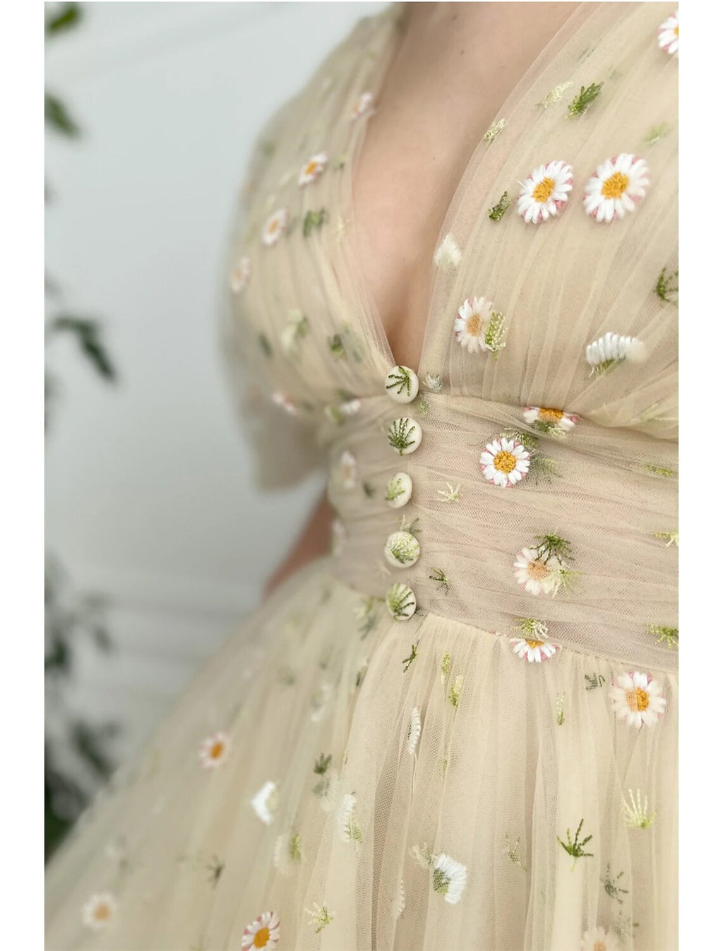 Floral Dress Formal Wedding Guest Ankle Length Half Sleeve V Neck V Back with Pleats Ruched