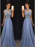 Prom Formal Evening Dress Sleeveless with Beading Appliques