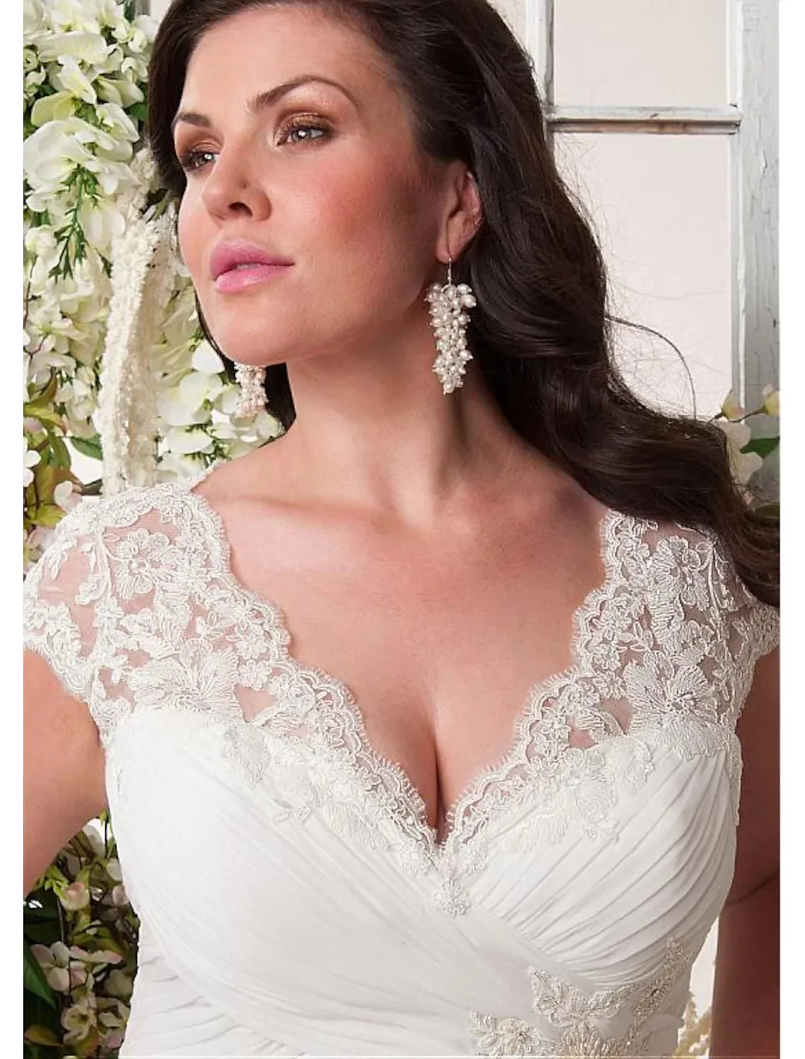 Wedding Dresses Sleeveless V Neck With Pleats
