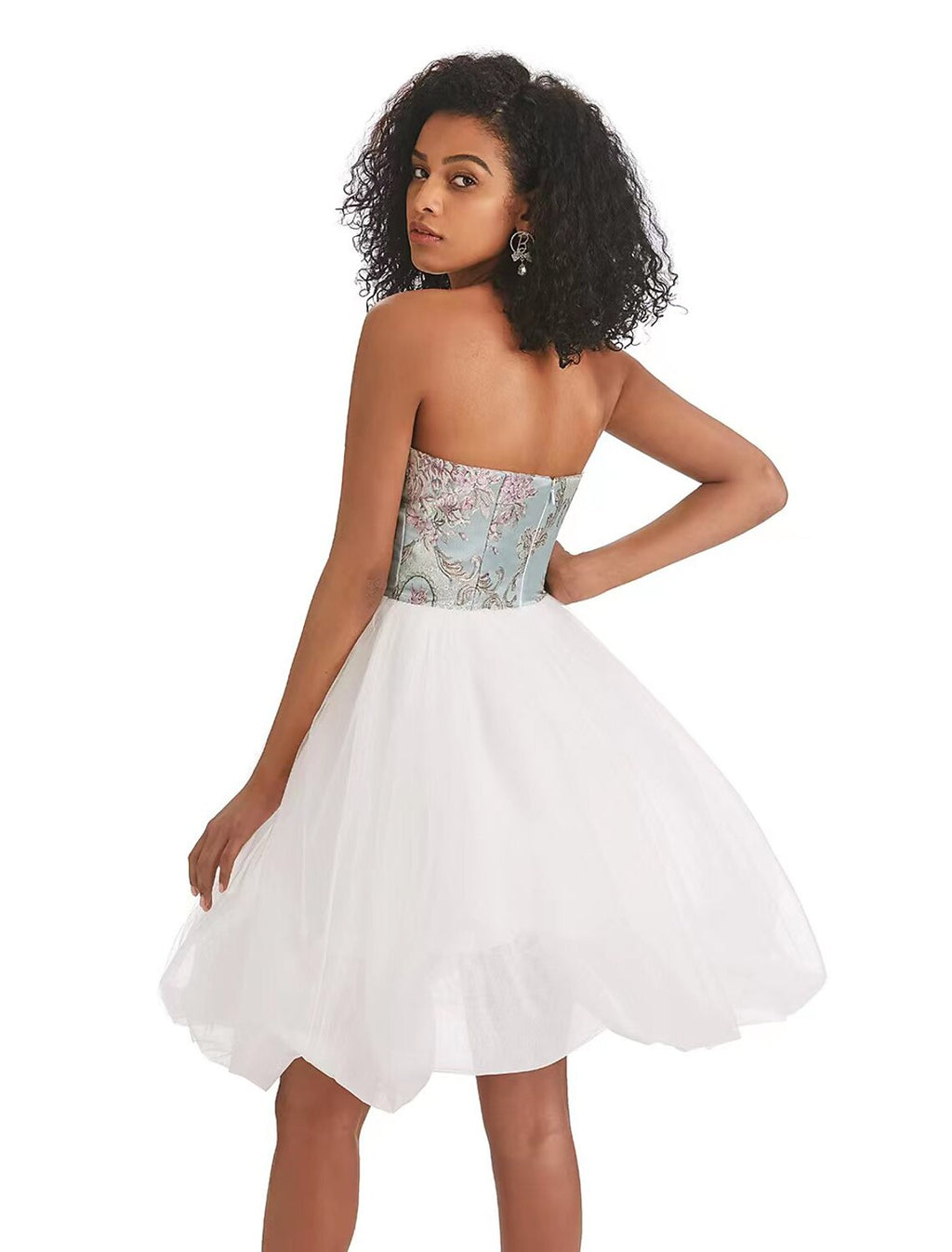 Homecoming Dresses Color Block Dress Graduation Birthday Short / Mini Sleeveless Strapless