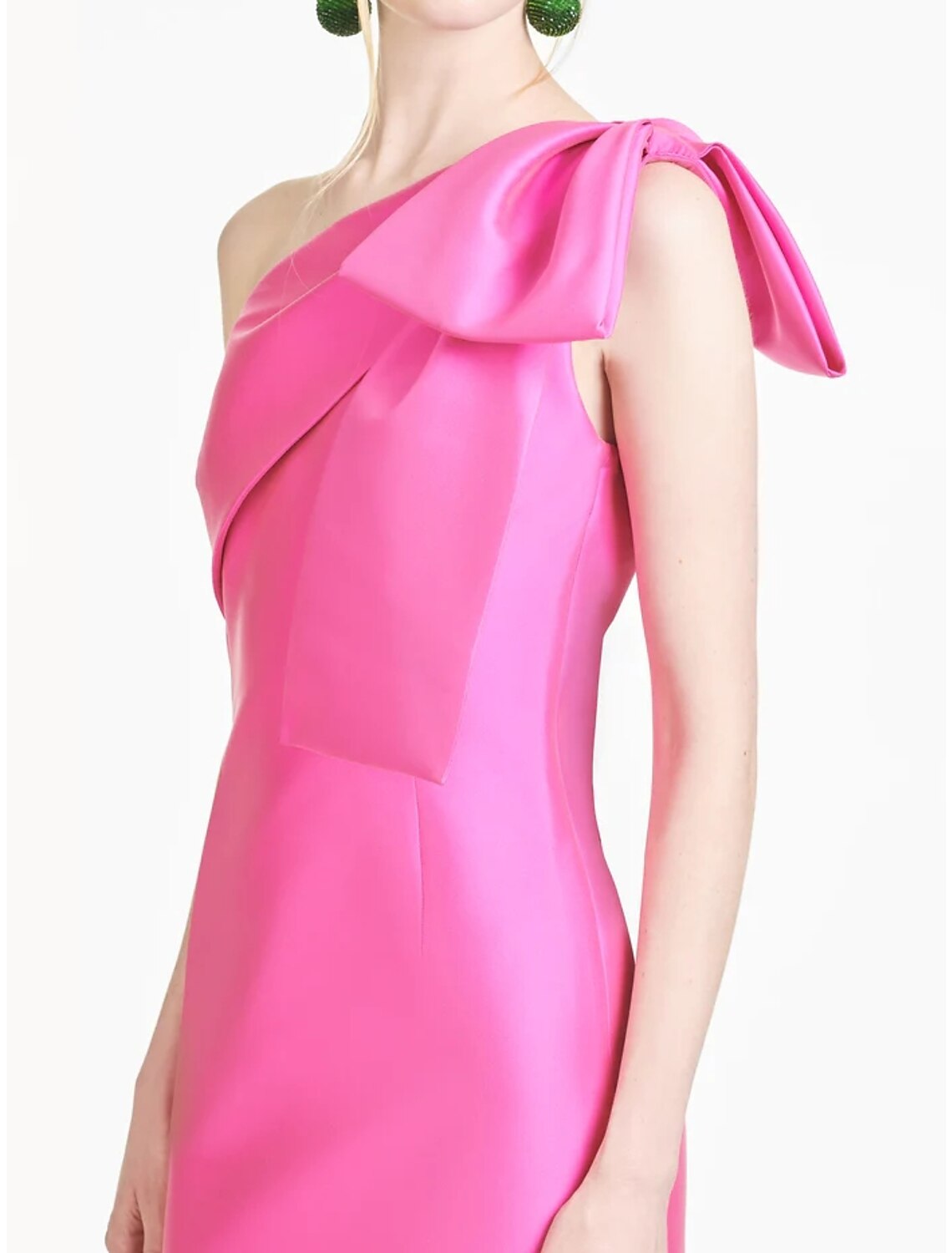 Sheath / Column Evening Gown Elegant Dress Formal Ankle Length Sleeveless One Shoulder with Bow(s) Slit