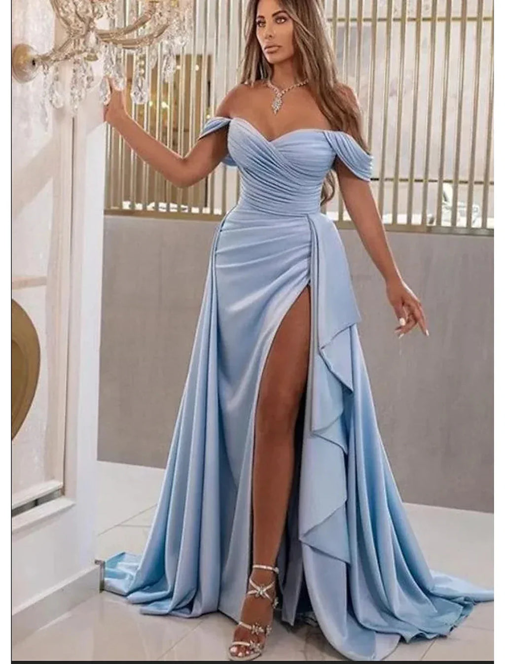 High Split Dress Prom Sweep / Brush Train Sleeveless Sweetheart Charmeuse with Slit