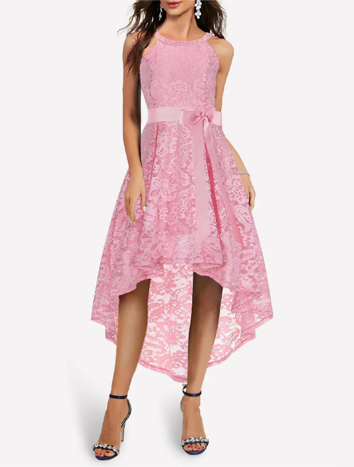 Special Occasion Dresses Hot Dress Homecoming Graduation Asymmetrical Sleeveless Halter Neck with Sash / Ribbon Bow(s)
