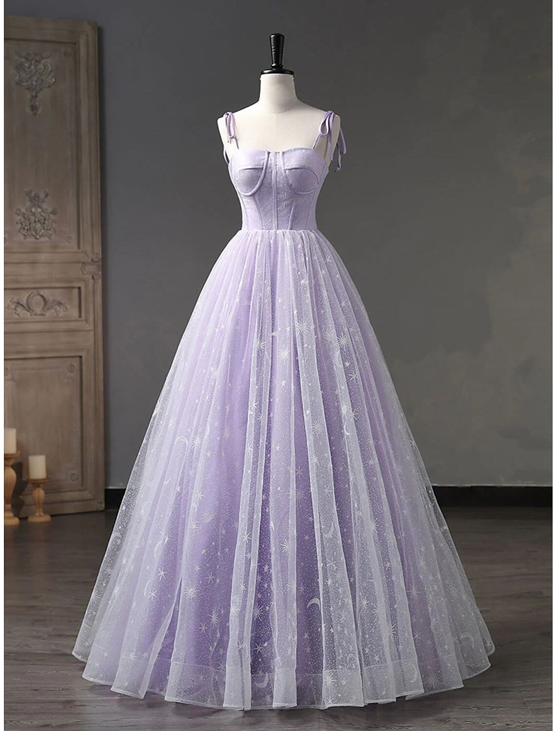 Ball Gown Prom Dresses Formal Floor Length Sleeveless Strap Backless with Pleats Strappy