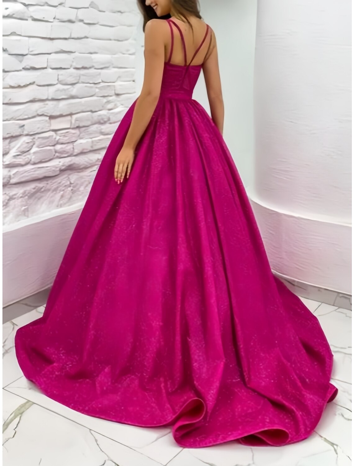 Evening Gown Elegant Dress Formal Court Train Sleeveless Sweetheart with Pleats