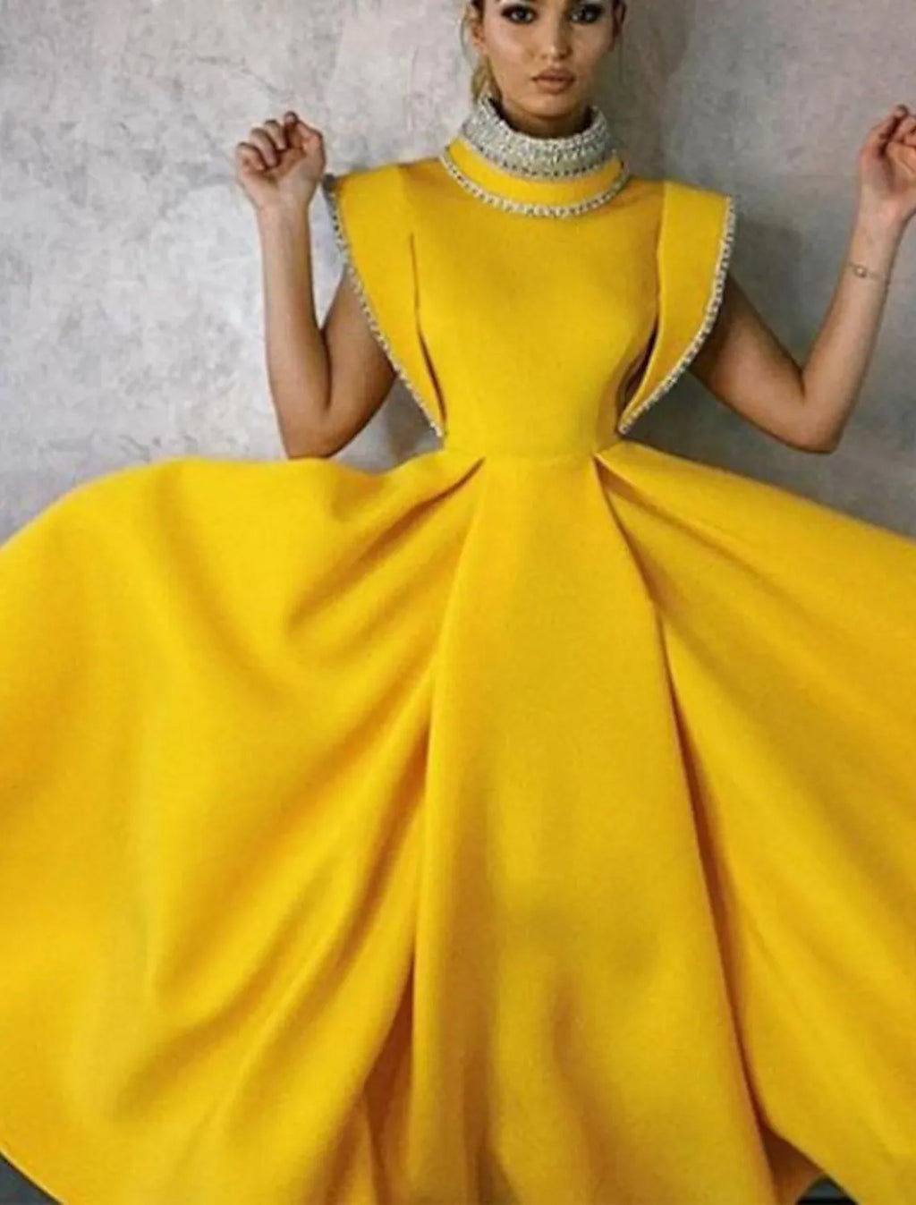 Vintage Party Wear Formal Evening Dress Sleeveless Length Fabric Beading
