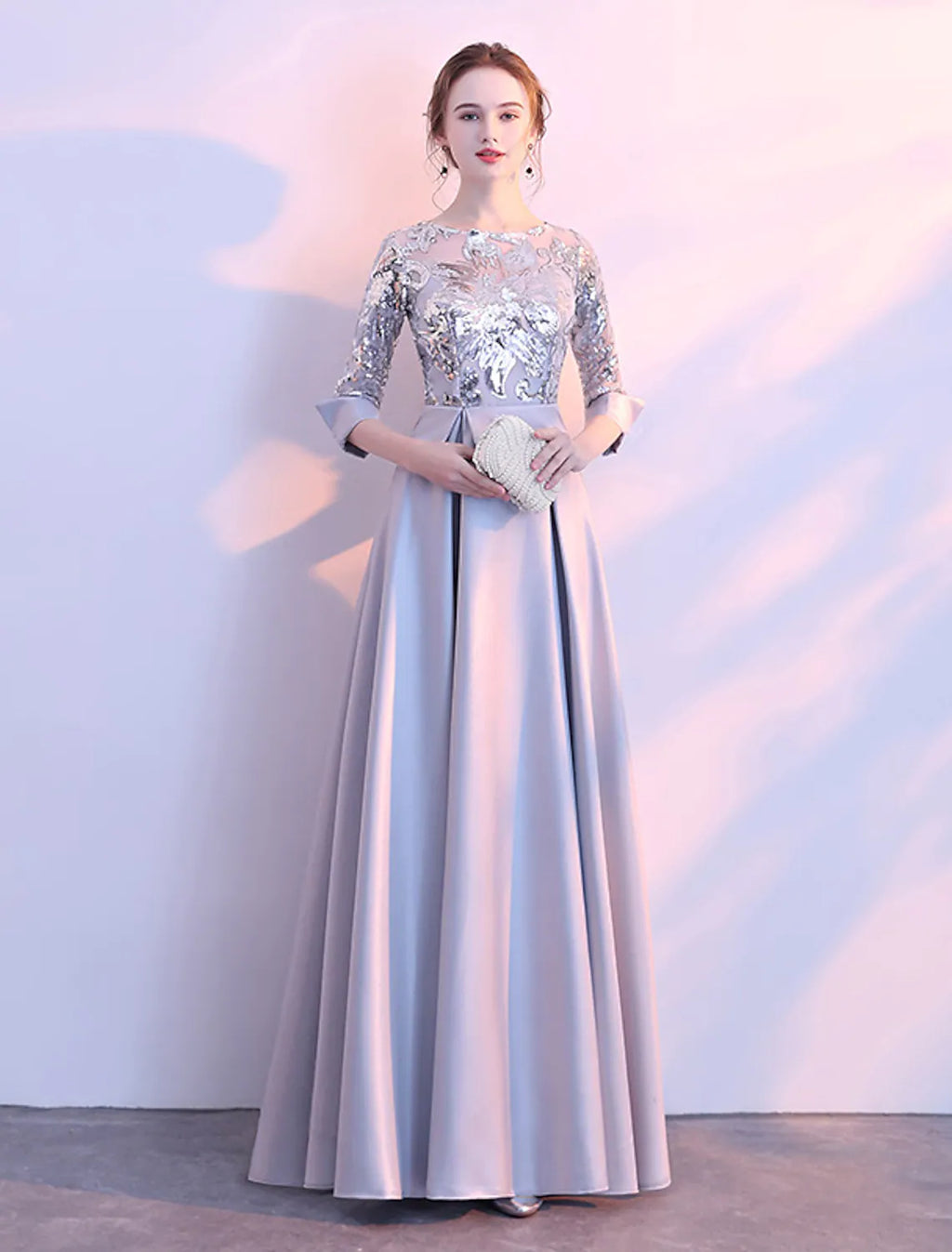Bridesmaid Dress Long Sleeve Beautiful Back Floor Length