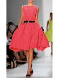 Homecoming Dresses Celebrity Style Dress Party Wear Cocktail Party Knee Length Sleeveless Jewel Neck with Bow(s)