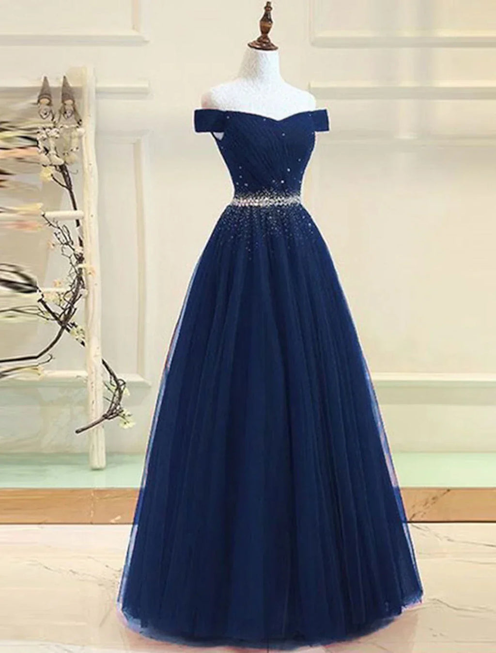 Evening Gown Party Dress Party Wear Floor Length Short Sleeve One Shoulder with Beading