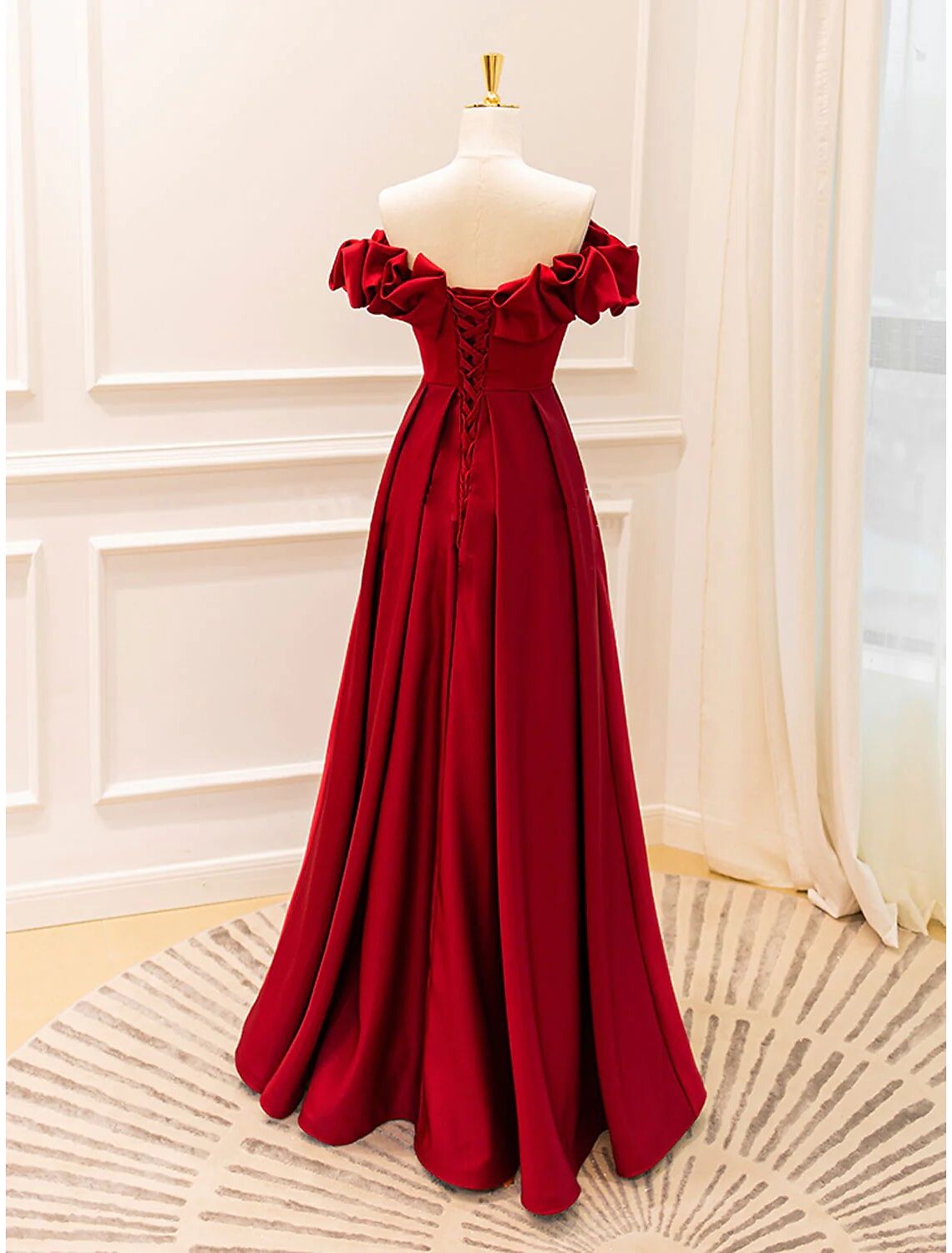 Ball Gown A-Line Evening Gown Empire Dress Prom Floor Length Sleeveless V Neck with Pleats Strappy