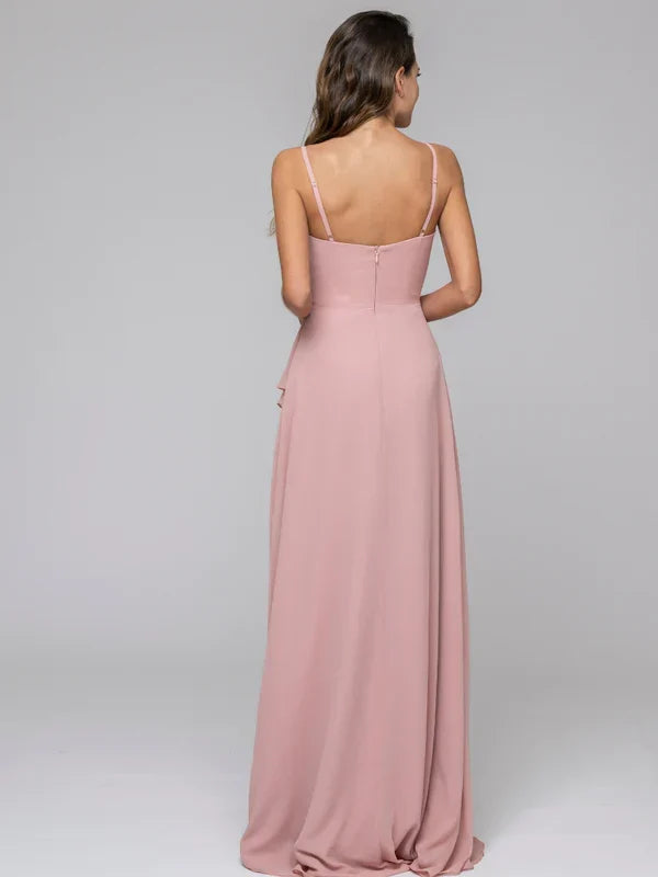 Ruffles Spaghetti Strap Sweetheart Bridal Party Dresses
