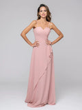 Ruffles Spaghetti Strap Sweetheart Bridal Party Dresses