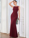 Mermaid / Trumpet Party Dresses Elegant Dress Party Wear Floor Length Sleeveless Jewel Neck with Crystals