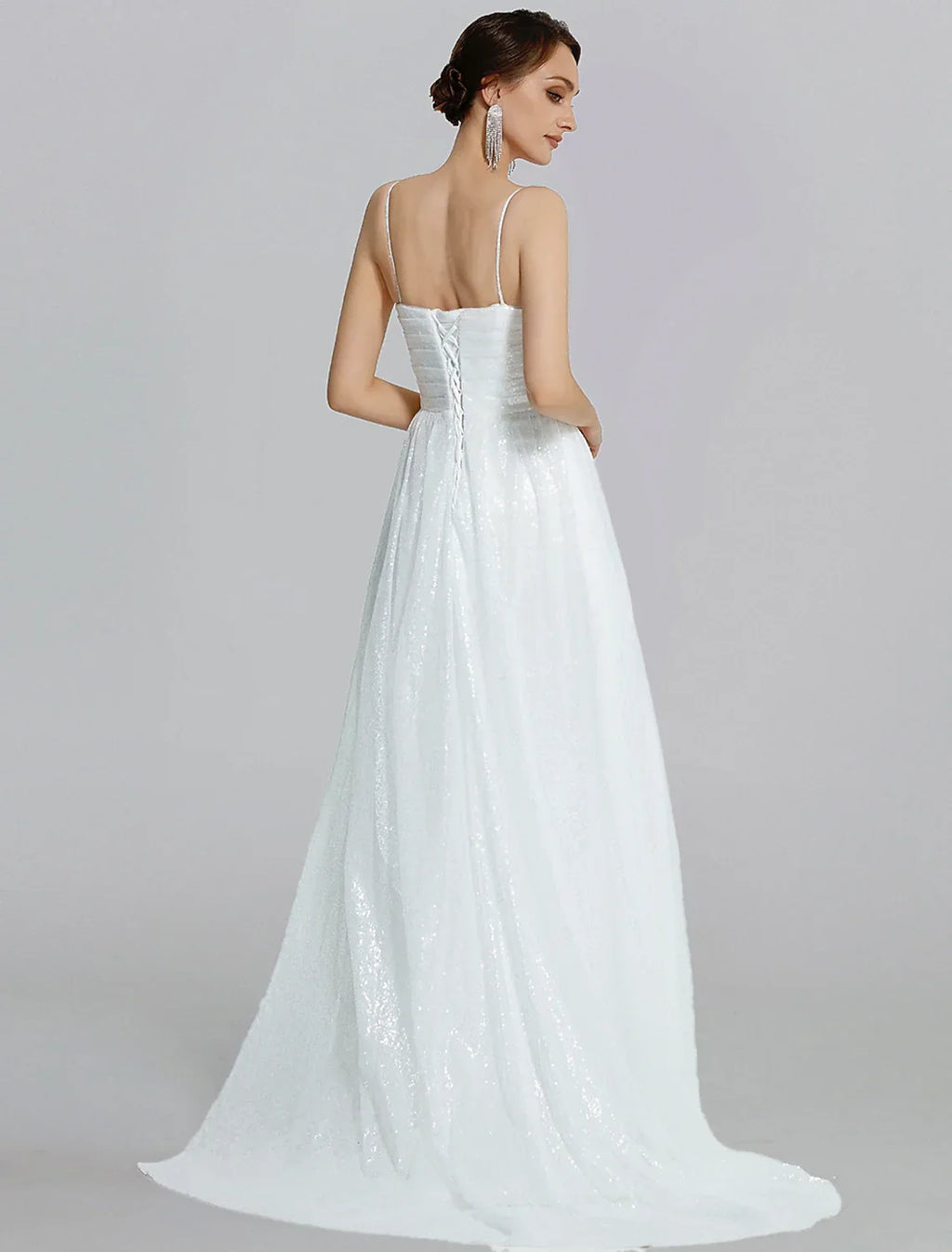 Mermaid / Trumpet Prom Dresses Sparkle Dress Wedding Floor Length Sleeveless Cowl Neck with Ruched Slit