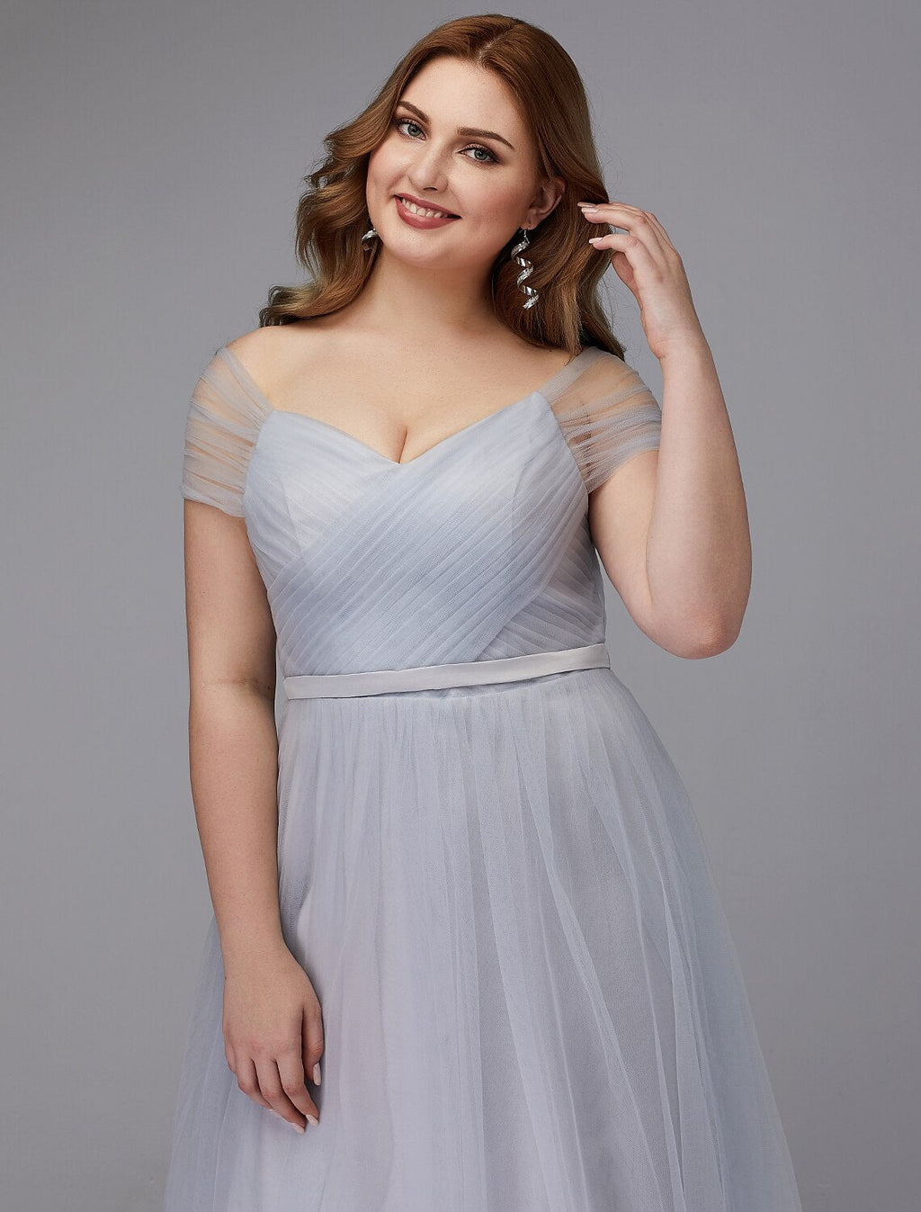Wedding Guest Cocktail Party Tea Length Short Sleeve Off Shoulder with Sash / Ribbon Criss