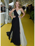 Party Wear Formal Evening Dress Strapless Sleeveless with Slit