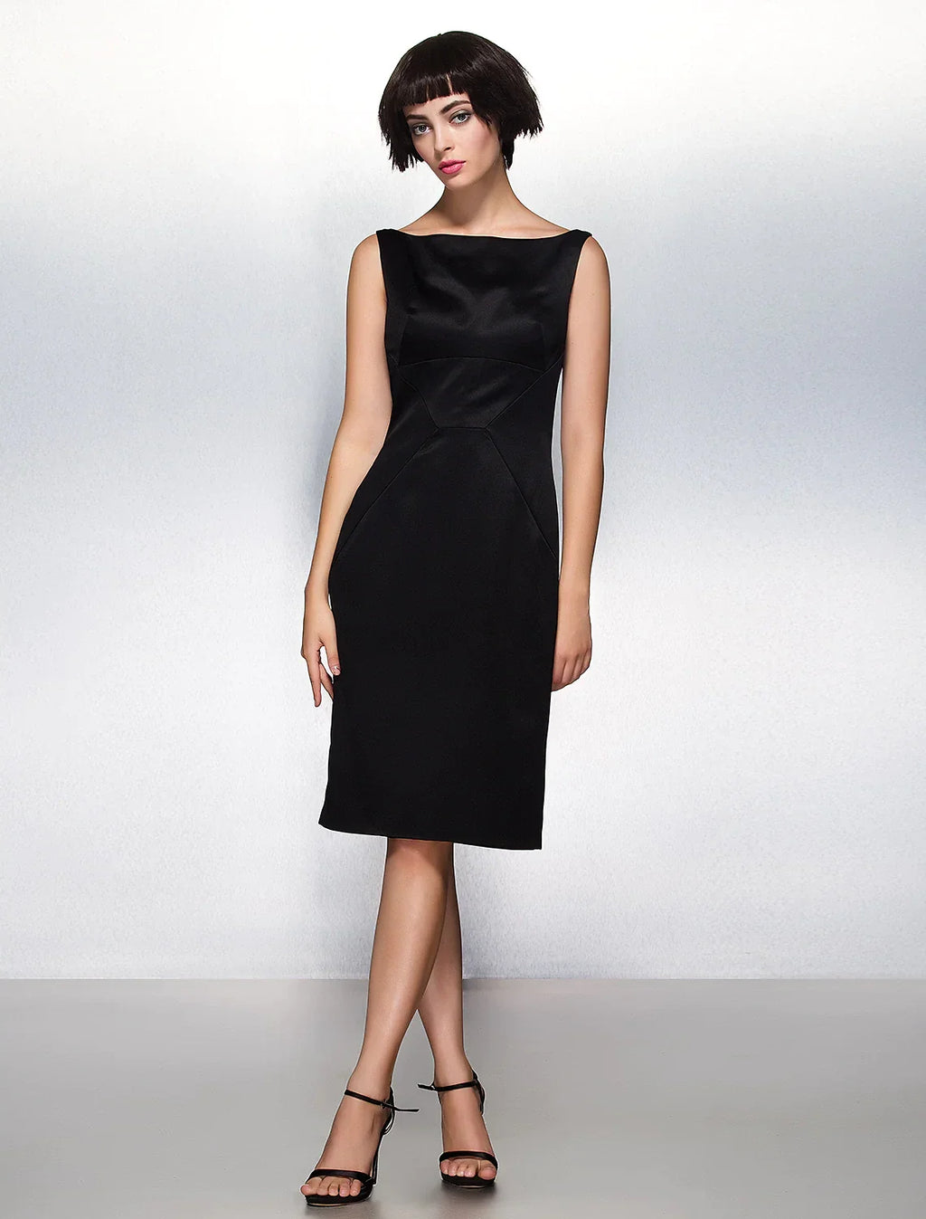 Wedding Knee Length Sleeveless Neck with Pleats
